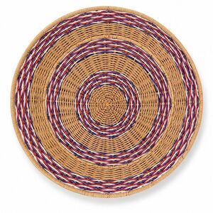 Terrain Americana Rattan Serving Basket Tray Lake House Coastal Handmade, NWT